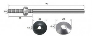 Haste Telha + Porca + Arruelas 1/4 x 90 R55 Inox-304 - 10 peas
